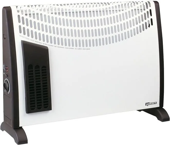 Termozeta TZR17 Stufa elettrica a convezione 2000 W con funzione turbo termostato regolabile rotelle colore Nero Bianco