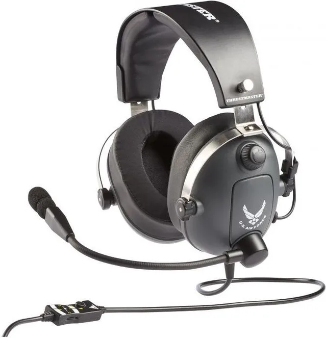 Thrustmaster 4060104 T.Flight U.S. Air Force Edition Cuffie Gaming Cablate Circumaurali Microfono a Asta Jack 3.5 mm 116 dB colore Nero