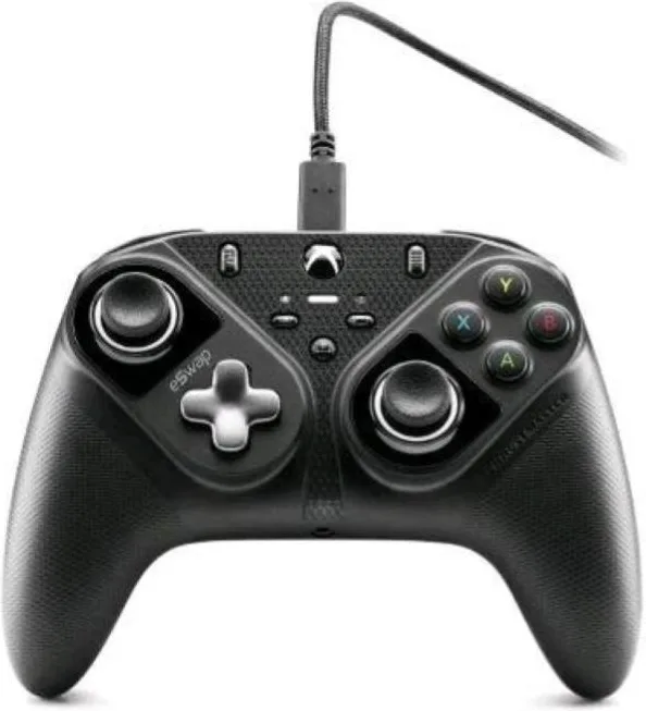Thrustmaster eswap s pro controller gamepad cablato su licenze ufficiali xbox series x|s e windows black
