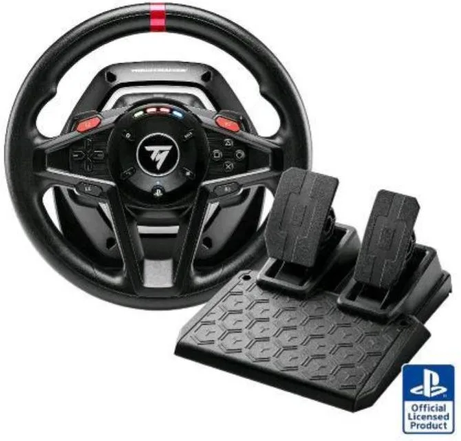 Thrustmaster t128 volante force feedback con pedali magnetici tecnologia hybrid drive playstation 5 playstation 4 /pc black