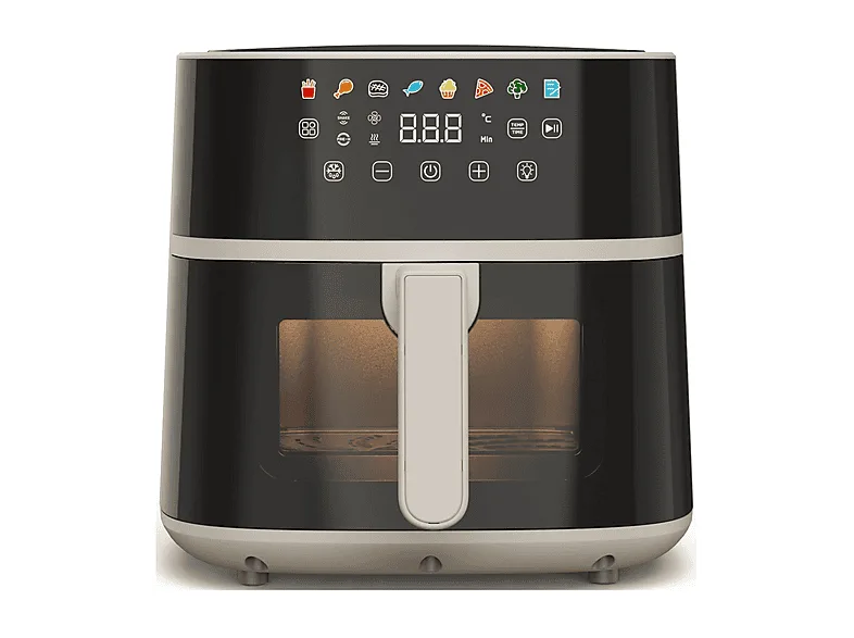 TOGNANA Porcellane D2DFA12IRZU Friggitrice ad Aria 6 Litri 1700 W (Nero)