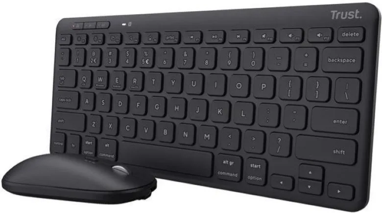 Trust 24844 Lyra Kit Tastiera e Mouse Wireless RF Bluetooth QWERTY Italiano Multidispositivo 84% Riciclato colore Nero