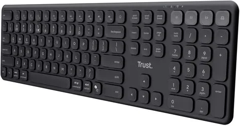 Trust 25633 Vaiya Tastiera Wireless Full-size Bluetooth 2.4 GHz Multi-dispositivo Layout QWERTY Italiano Ricaricabile USB-C colore Nero