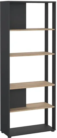Tvilum 65592IGHL SIGN Libreria Moderna 5 vani Grigio Opaco e Jackson Hickory