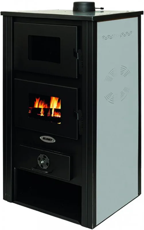 immagine di Vigor-blinky 9815048 Londra Stufa A Legna In Acciaio Con Forno Colore Tortora