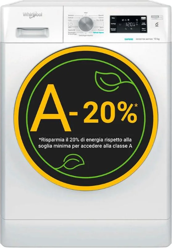 Whirlpool Ffb 1048 Bsv It Lavatrice Carica Frontale 10 KG 1400 Giri/min Classe A (Bianco)