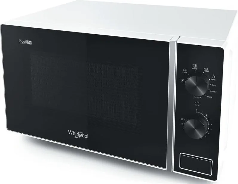 Whirlpool MWP 103 W Cook20 Forno a Microonde con Grill 20 L 700 W Grill al Quarzo 1000 W Controllo Manopola colore Bianco