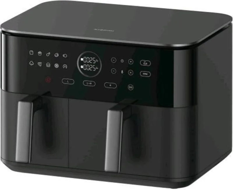 Xiaomi dual zone air fryer friggitrice ad aria 2 scomparti da 3.5 lt e 6.5 lt 230 gradi 9 programmi touch 2.700 w lavabile in lavastoviglie nero