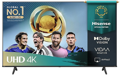 Hisense 75A69Q 4K Ultra HD 75" LED Smart TV VIDAA U8 (Nero)